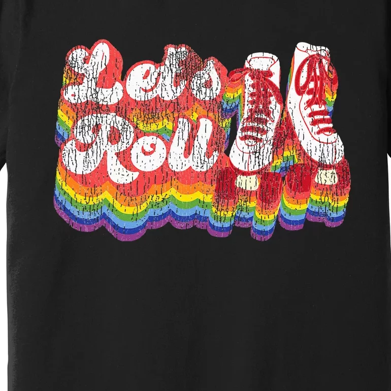 Cool Roller Skating Skate 1970S Retro Premium T-Shirt