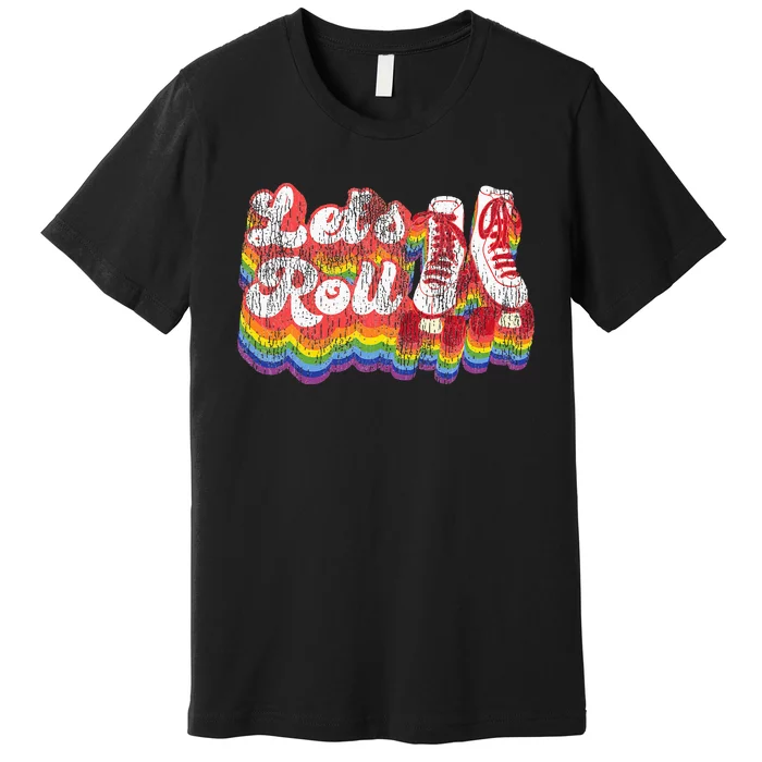 Cool Roller Skating Skate 1970S Retro Premium T-Shirt