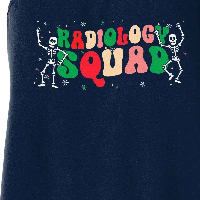 Christmas Radiology Squad Rad Tech Retro Xmas Skeleton Women's Racerback Tank