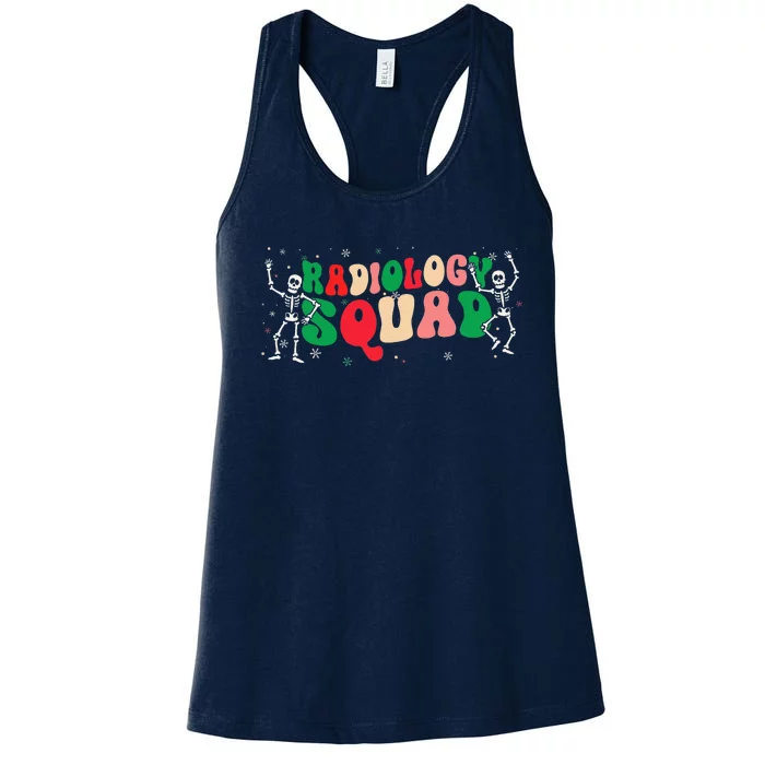 Christmas Radiology Squad Rad Tech Retro Xmas Skeleton Women's Racerback Tank