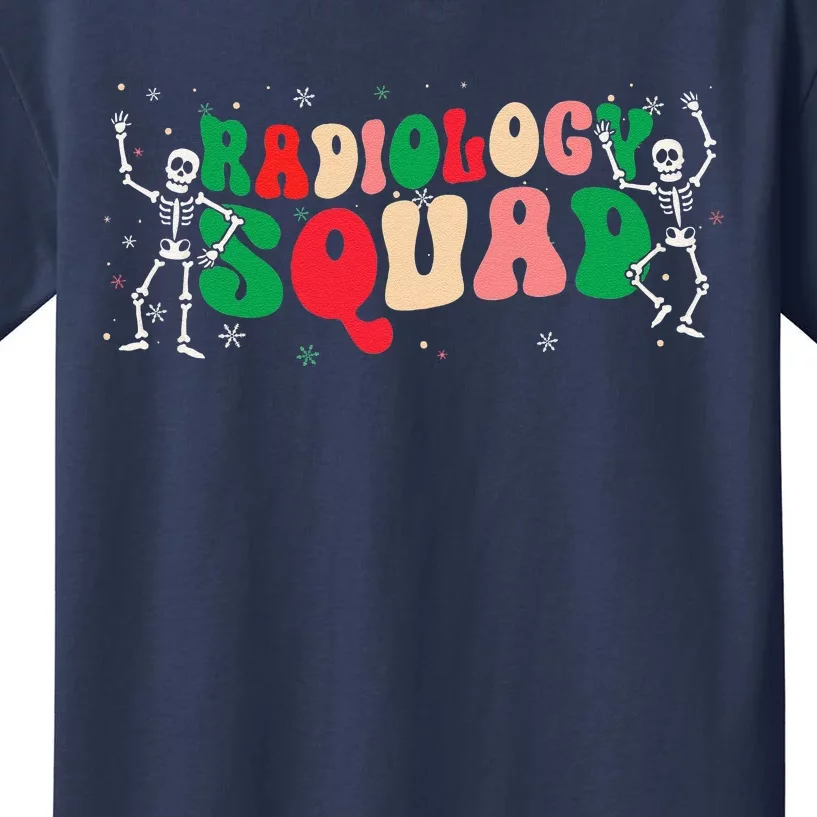 Christmas Radiology Squad Rad Tech Retro Xmas Skeleton Kids T-Shirt