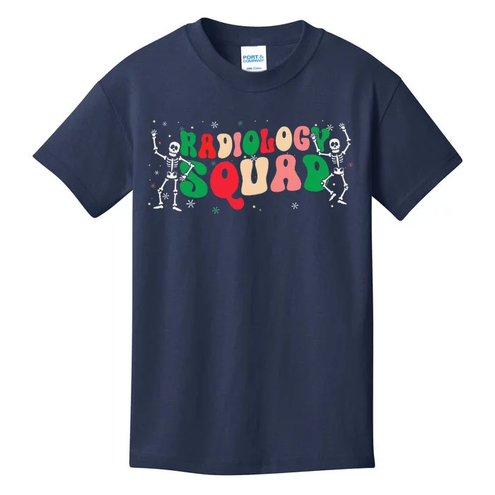 Christmas Radiology Squad Rad Tech Retro Xmas Skeleton Kids T-Shirt