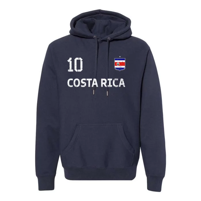 Costa Rica Soccer Fan Jersey Costa Rica Flag Football Lovers Premium Hoodie