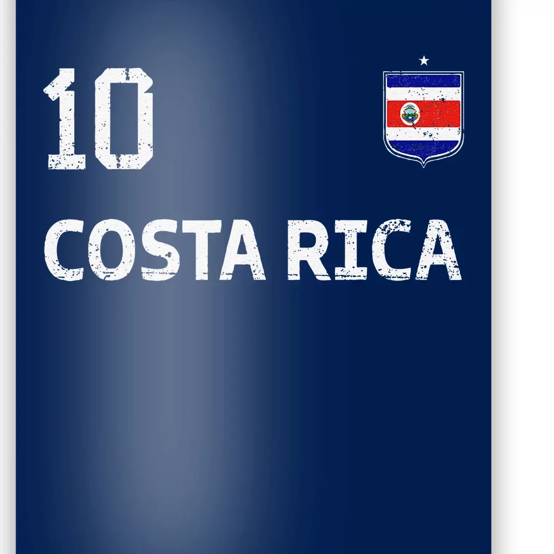 Costa Rica Soccer Fan Jersey Costa Rica Flag Football Lovers Poster