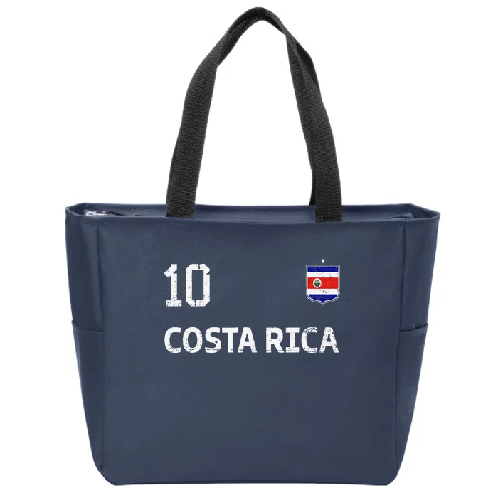 Costa Rica Soccer Fan Jersey Costa Rica Flag Football Lovers Zip Tote Bag