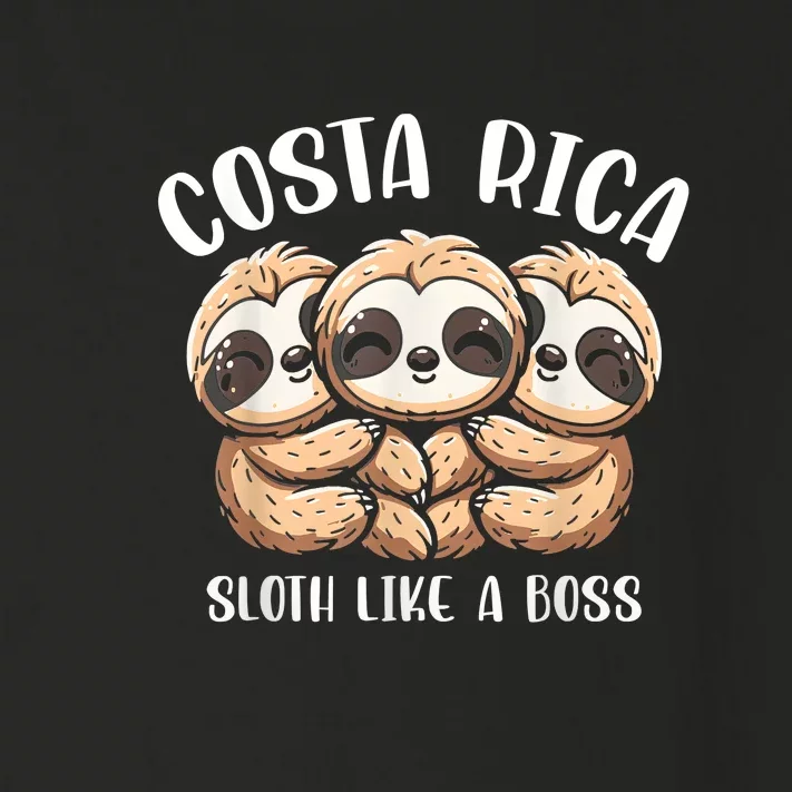 Costa Rica Sloth Like A Boss Costa Rican Travel Vacation Toddler Long Sleeve Shirt