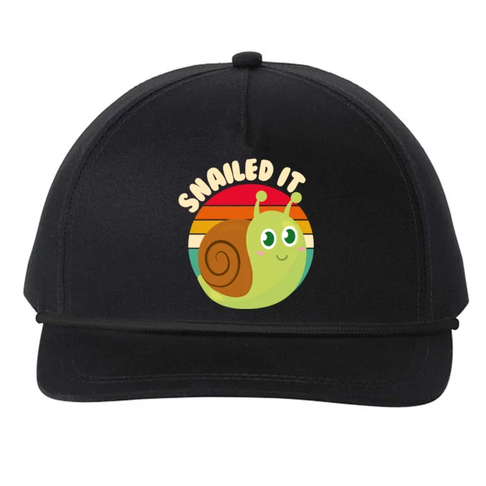 Cute Retro Snailed It Snapback Five-Panel Rope Hat