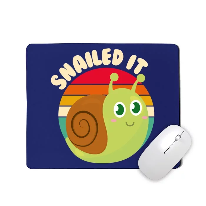 Cute Retro Snailed It Mousepad