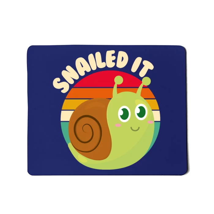 Cute Retro Snailed It Mousepad