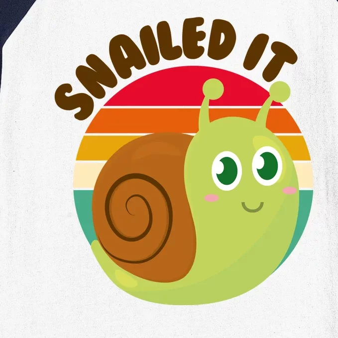 Cute Retro Snailed It Baseball Sleeve Shirt