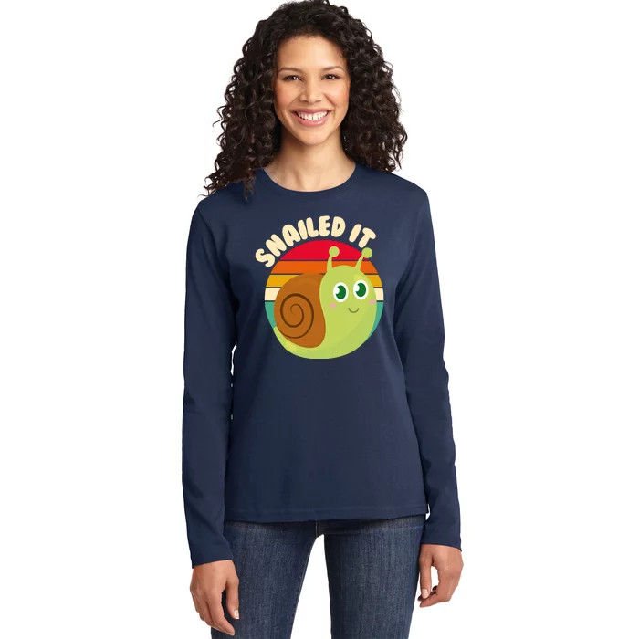 Cute Retro Snailed It Ladies Long Sleeve Shirt