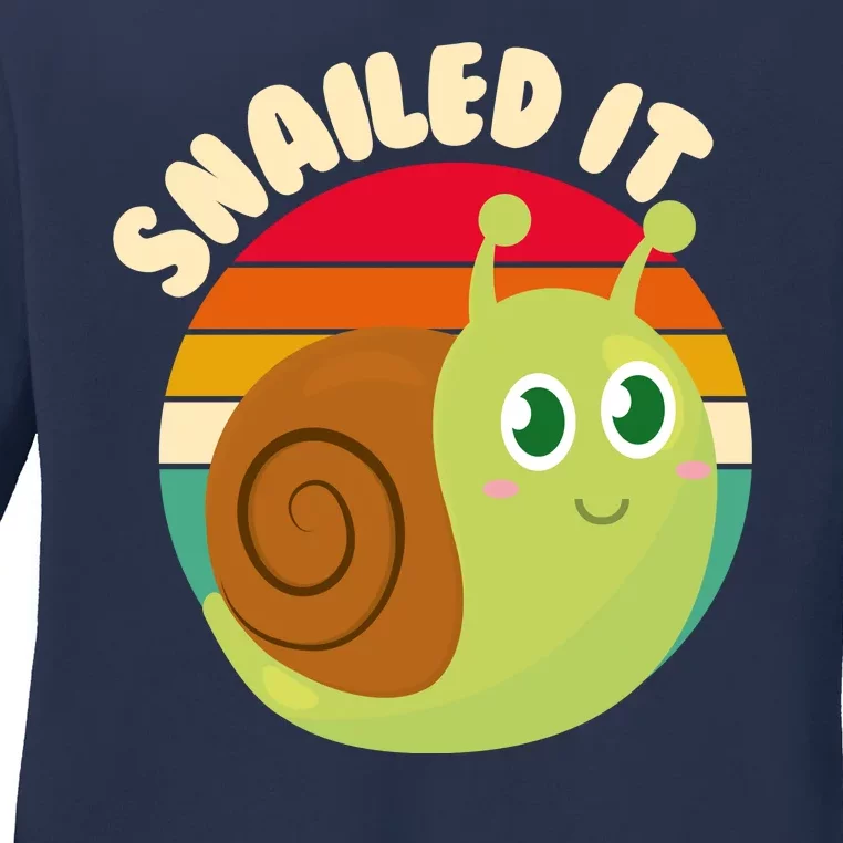 Cute Retro Snailed It Ladies Long Sleeve Shirt