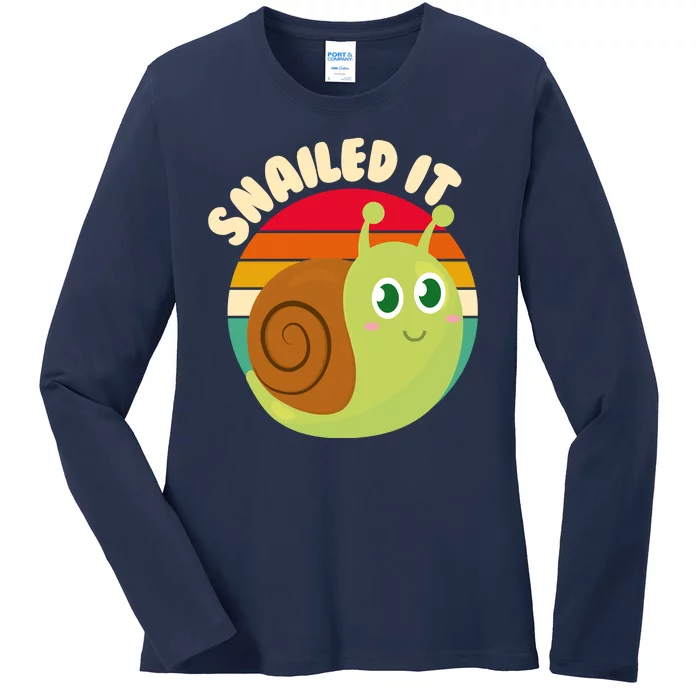 Cute Retro Snailed It Ladies Long Sleeve Shirt