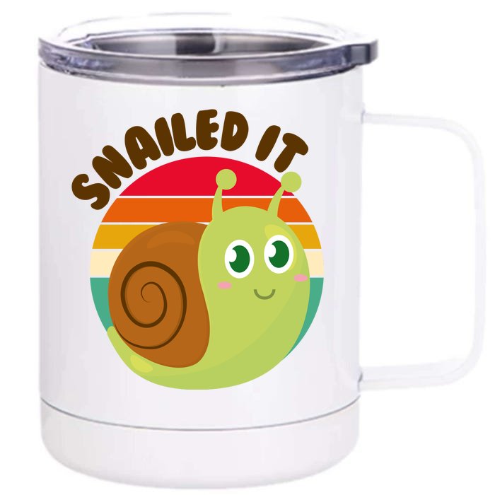 Cute Retro Snailed It Front & Back 12oz Stainless Steel Tumbler Cup