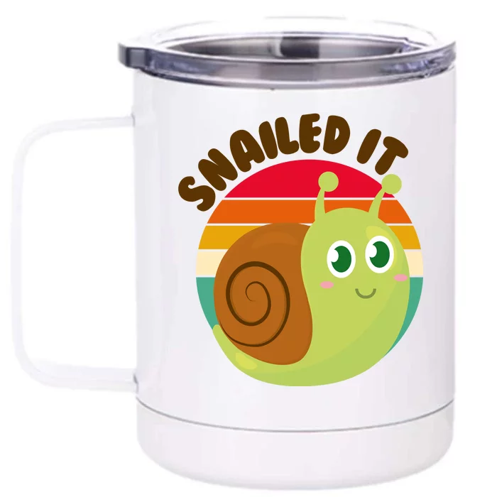 Cute Retro Snailed It Front & Back 12oz Stainless Steel Tumbler Cup