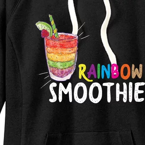 Cool Rainbow Smoothie Lgbtq Fruits Fitness Junkies Gift Women's Fleece Hoodie