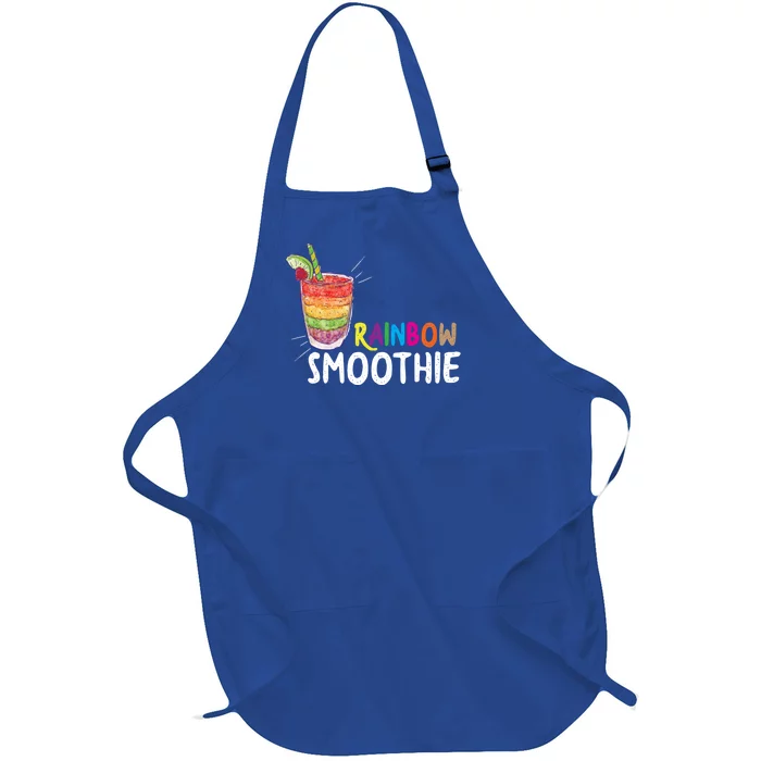 Cool Rainbow Smoothie Lgbtq Fruits Fitness Junkies Gift Full-Length Apron With Pocket