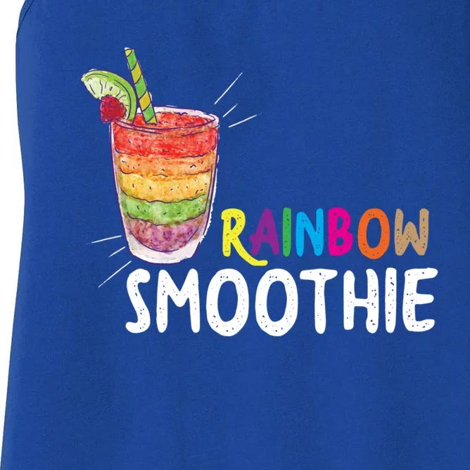 Cool Rainbow Smoothie Lgbtq Fruits Fitness Junkies Gift Women's Racerback Tank