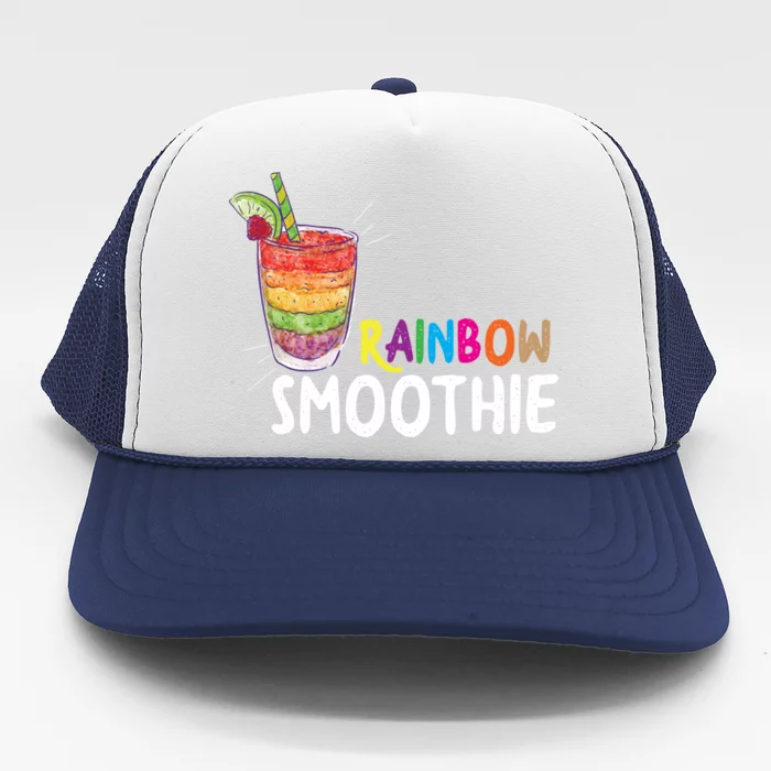 Cool Rainbow Smoothie Lgbtq Fruits Fitness Junkies Gift Trucker Hat