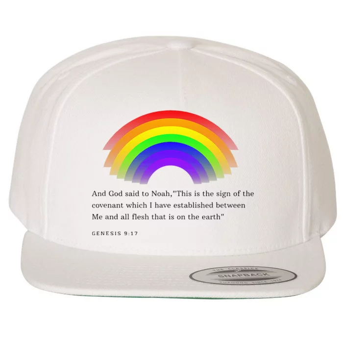 Christian Rainbow Scripture Wool Snapback Cap