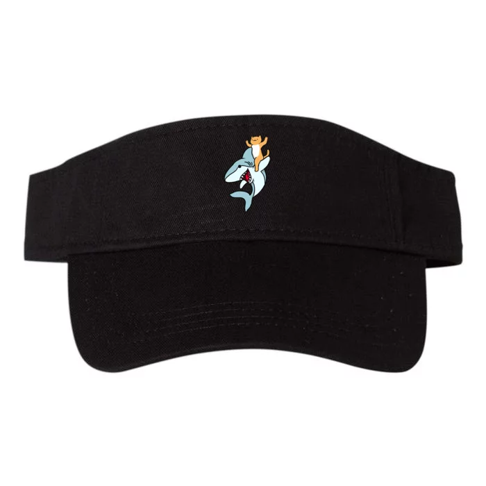 Cat Riding Shark Valucap Bio-Washed Visor