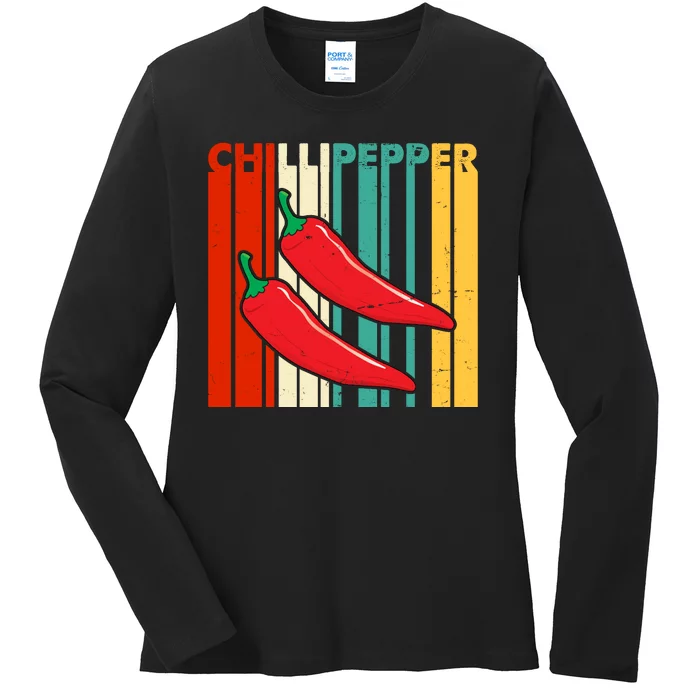 Chillipepper Retro Sunset Ladies Long Sleeve Shirt