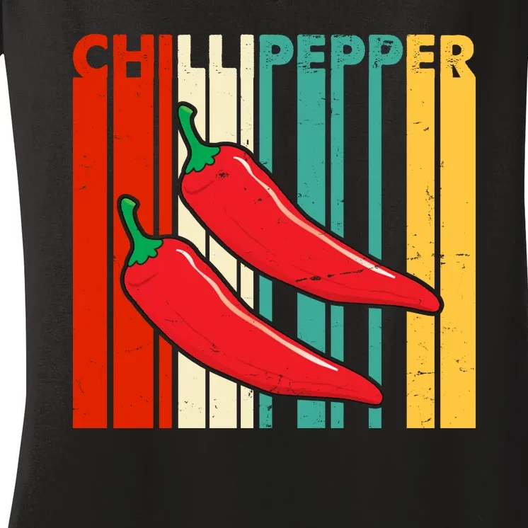 Chillipepper Retro Sunset Women's V-Neck T-Shirt