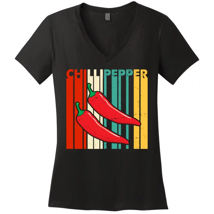 Chillipepper Retro Sunset Women's V-Neck T-Shirt