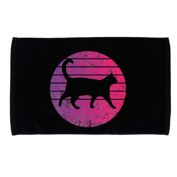 Cat Retro Style Vintage Microfiber Hand Towel