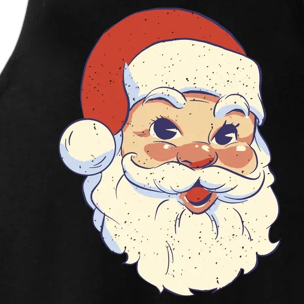 Cute Retro Santa Claus Holiday Ladies Tri-Blend Wicking Tank