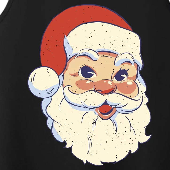 Cute Retro Santa Claus Holiday Performance Tank