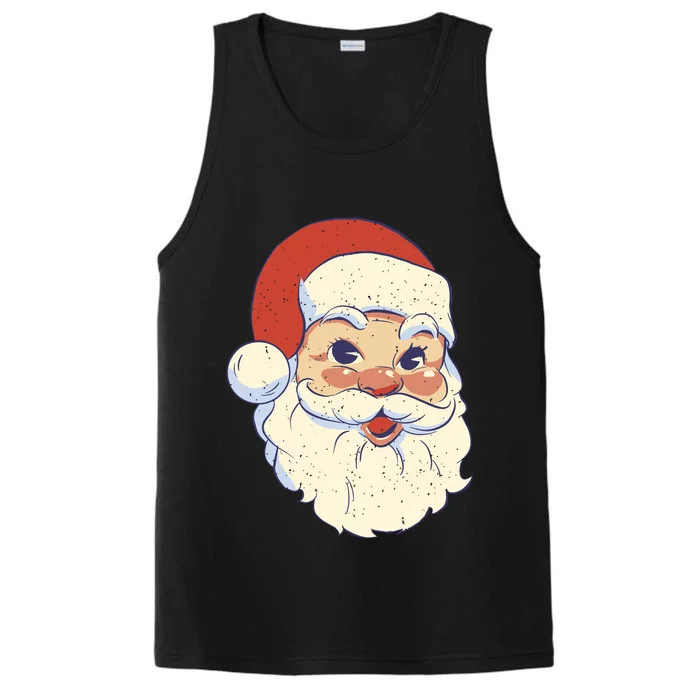 Cute Retro Santa Claus Holiday Performance Tank