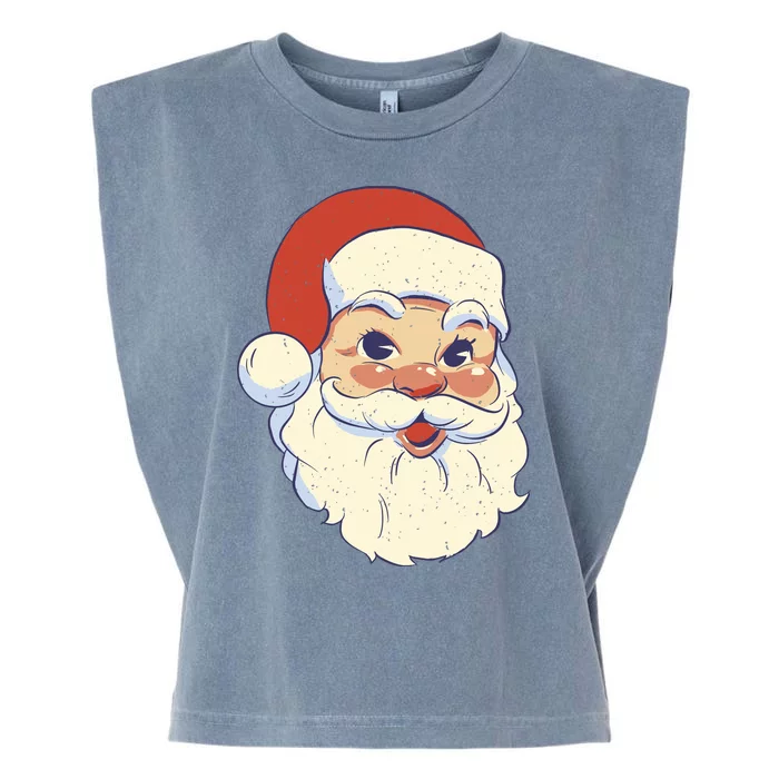 Cute Retro Santa Claus Holiday Garment-Dyed Women's Muscle Tee