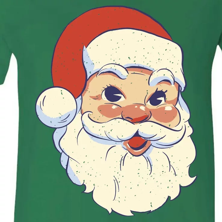 Cute Retro Santa Claus Holiday V-Neck T-Shirt