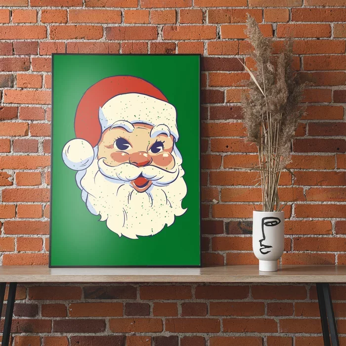 Cute Retro Santa Claus Holiday Poster