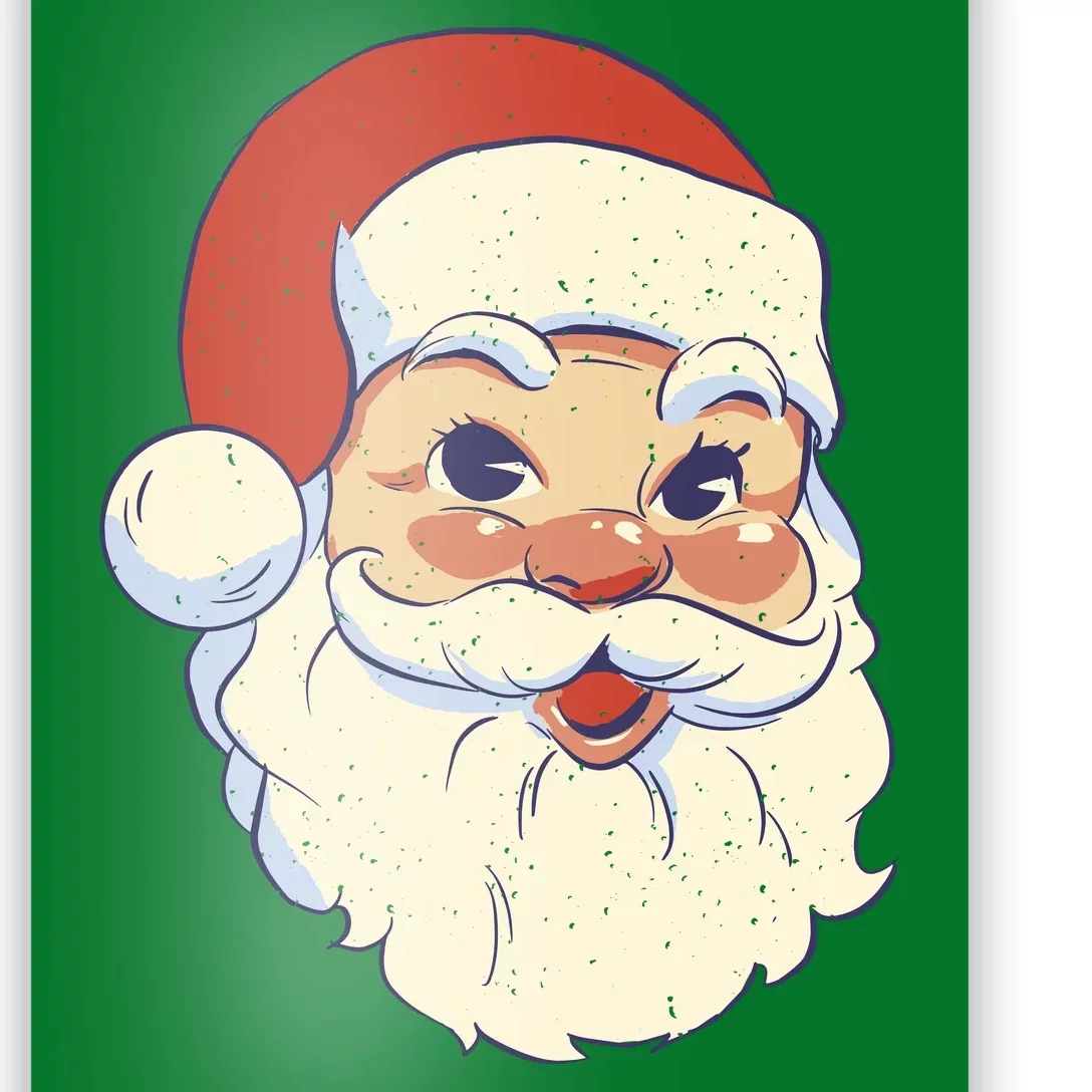 Cute Retro Santa Claus Holiday Poster