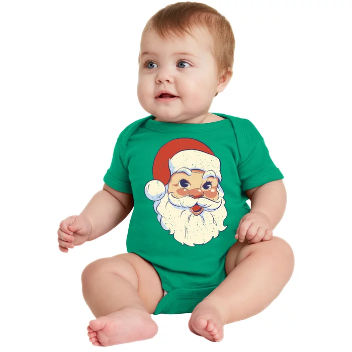 Cute Retro Santa Claus Holiday Baby Bodysuit