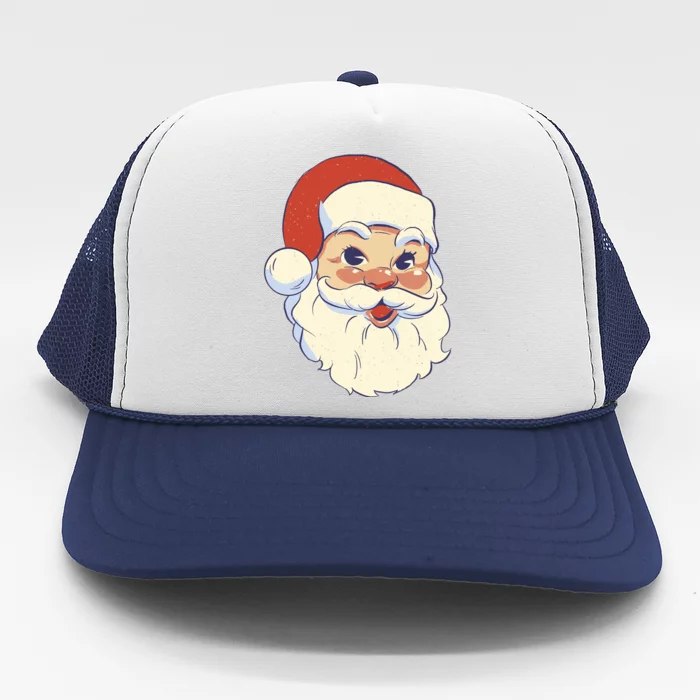 Cute Retro Santa Claus Holiday Trucker Hat