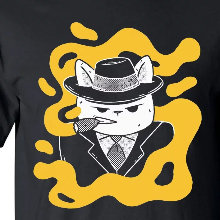 Cool Retro Style Gangster Mob Boss Cat Cigar Tall T-Shirt