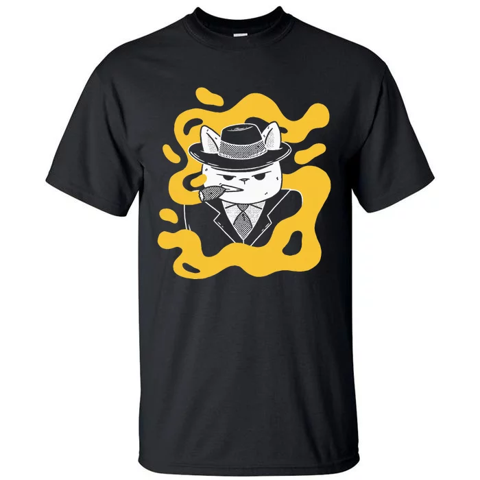 Cool Retro Style Gangster Mob Boss Cat Cigar Tall T-Shirt