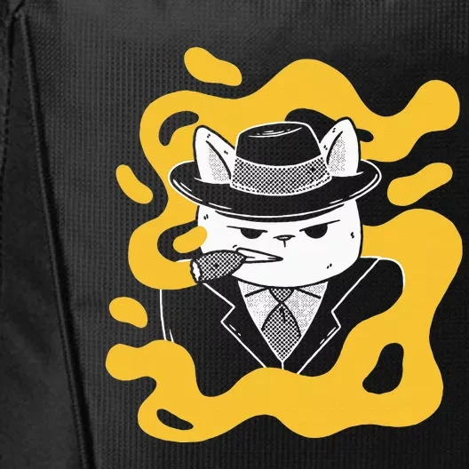 Cool Retro Style Gangster Mob Boss Cat Cigar City Backpack