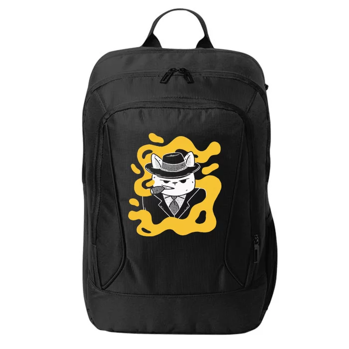 Cool Retro Style Gangster Mob Boss Cat Cigar City Backpack