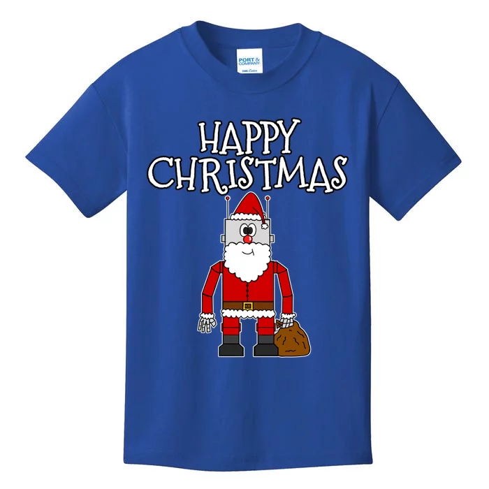 Christmas Robot Santa Engineer Funny Great Gift Kids T-Shirt