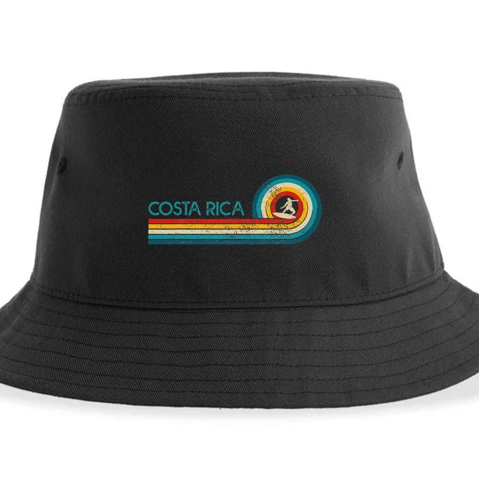 Costa Rica Surf Vintage Beach Surfer Surfing Gift Sustainable Bucket Hat