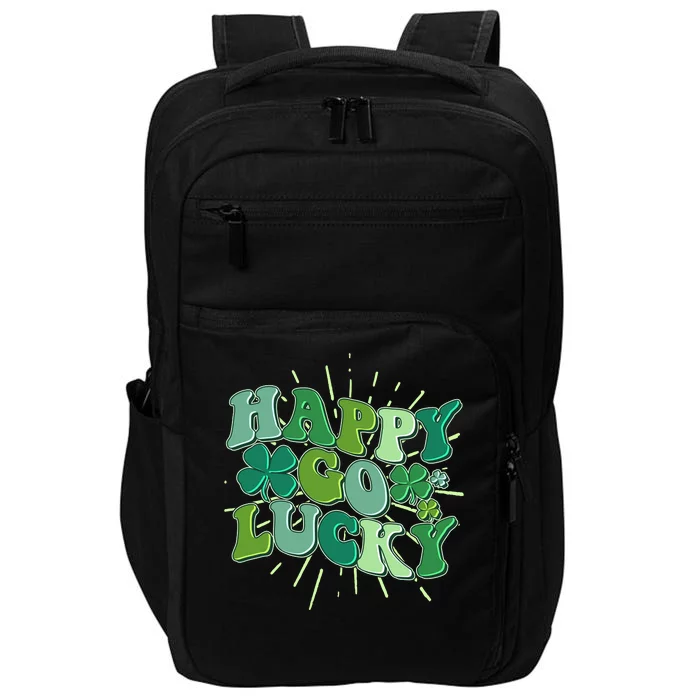 Cute Retro St Patrick's Day Happy Go Lucky Impact Tech Backpack