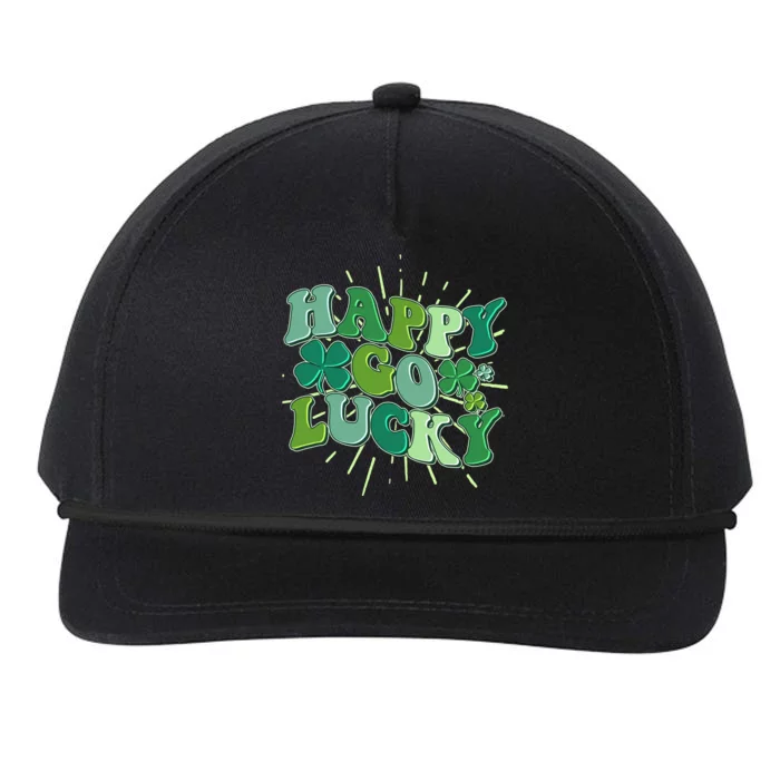 Cute Retro St Patrick's Day Happy Go Lucky Snapback Five-Panel Rope Hat