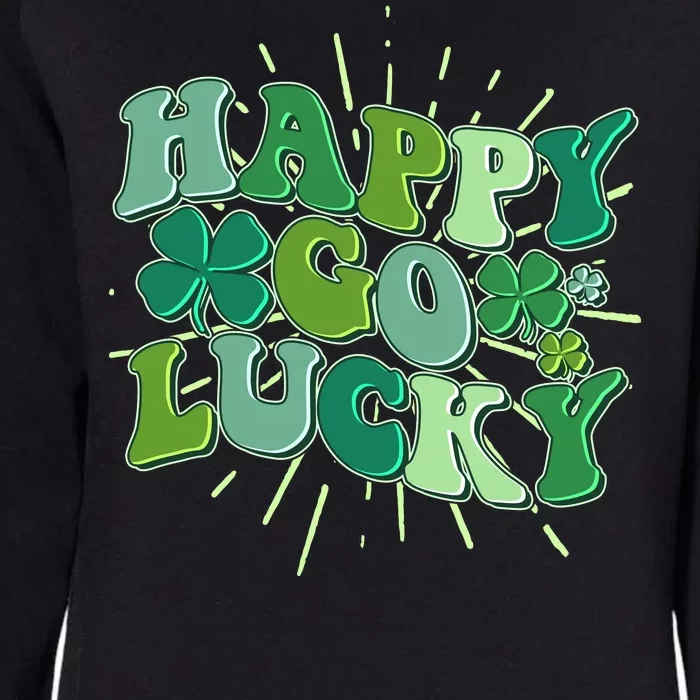 Cute Retro St Patrick's Day Happy Go Lucky Womens California Wash Sweatshirt