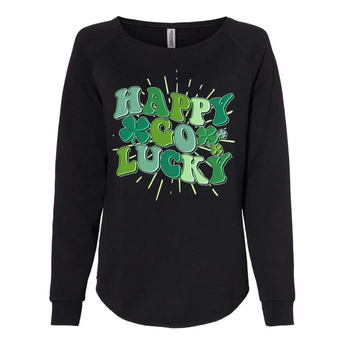 Cute Retro St Patrick's Day Happy Go Lucky Womens California Wash Sweatshirt