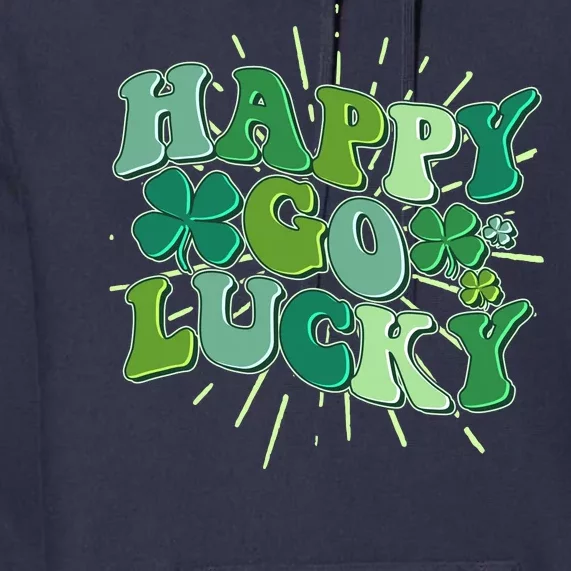 Cute Retro St Patrick's Day Happy Go Lucky Premium Hoodie