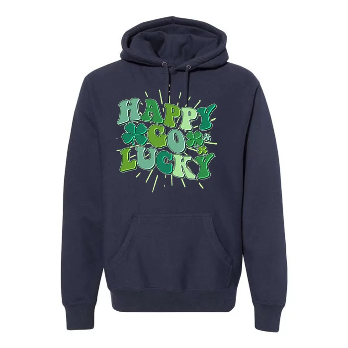 Cute Retro St Patrick's Day Happy Go Lucky Premium Hoodie